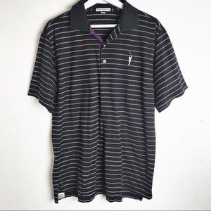 Peter Millar Golf Polo Shirt Stripe Embroidered M